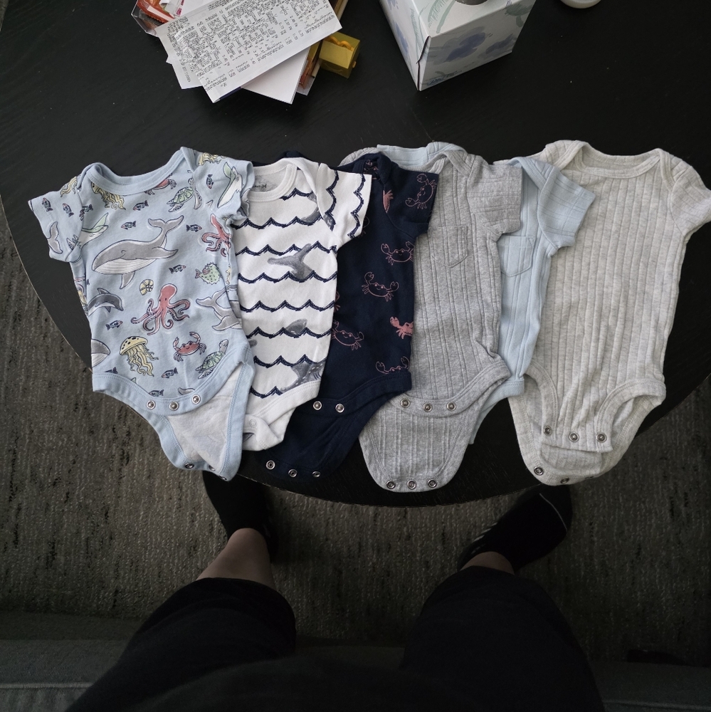 Bundle of 6 Newborn baby Onesies